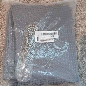 Long shower curtain, grey with 12 hooks